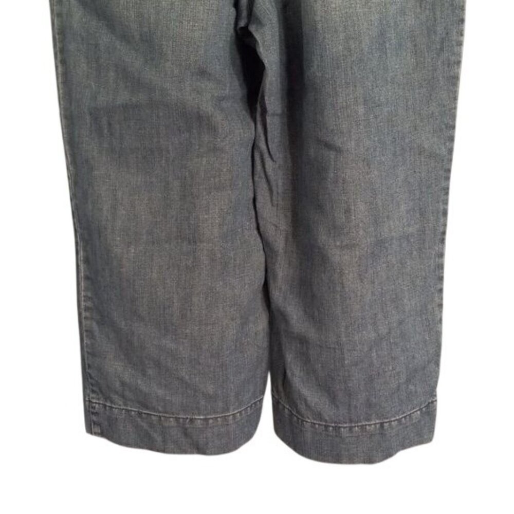 Lands End Size 6P Capri Pants Womens Denim Linen Blend Wide Leg - Picture 9 of 11